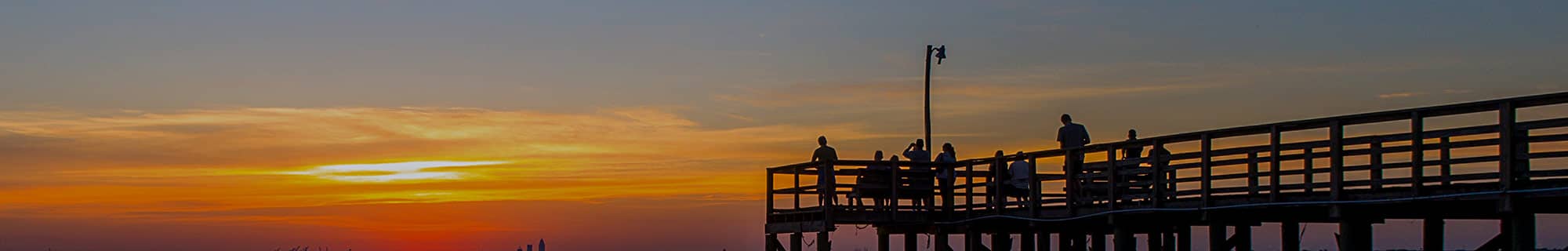 Sunset on a pier in Orange County