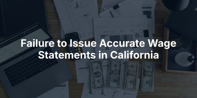 Failure to Issue Accurate Wage Statements in California