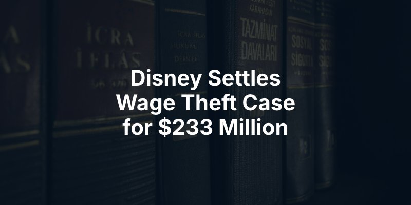 Disney Settles Wage Theft Case for $233 Million