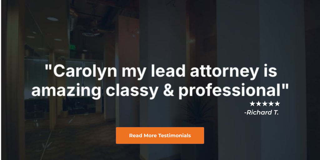 Google Review from Richard stating that "Carolyn my lead attorney is amazing classy & professional"